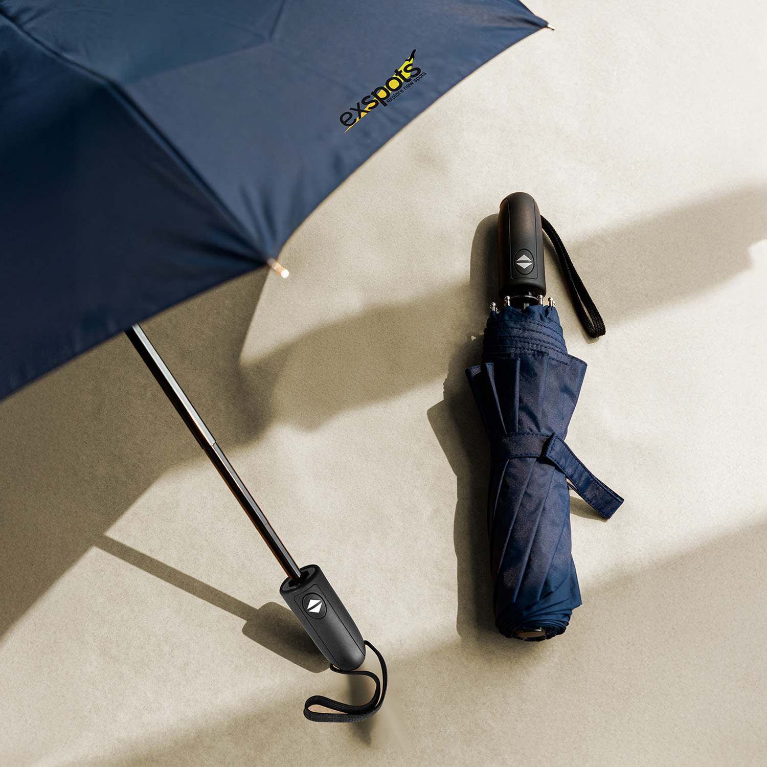Parapluie personnalisé PET recyclé OPEN&CLOSE Bleu marine